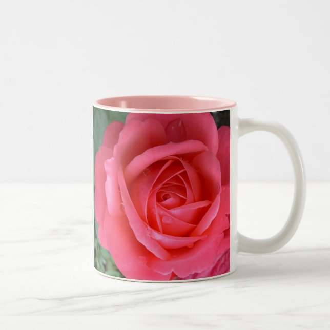Pink Roses Tasse Kaffee Cup Schöne Rose Dekoration (Rechts)
