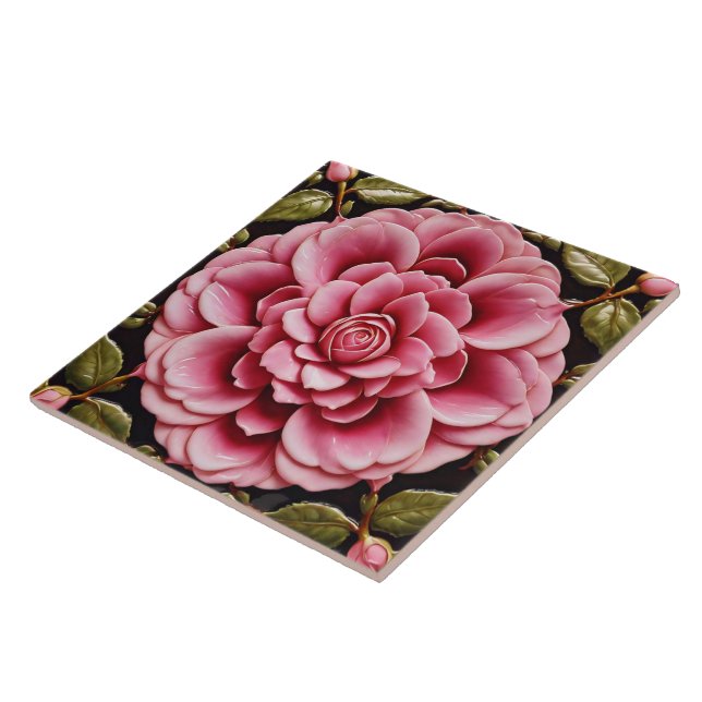 Pink Roses Trendy Beautiful Collection Fliese (Seite)