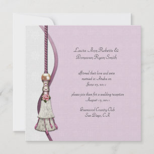 Pink Roses und Tassel Post Wedding Einladung