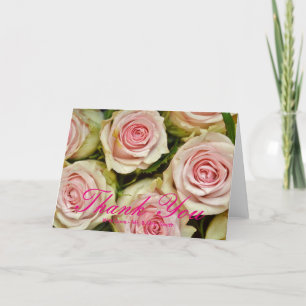 Pink Roses Vielen Dank Dankeskarte