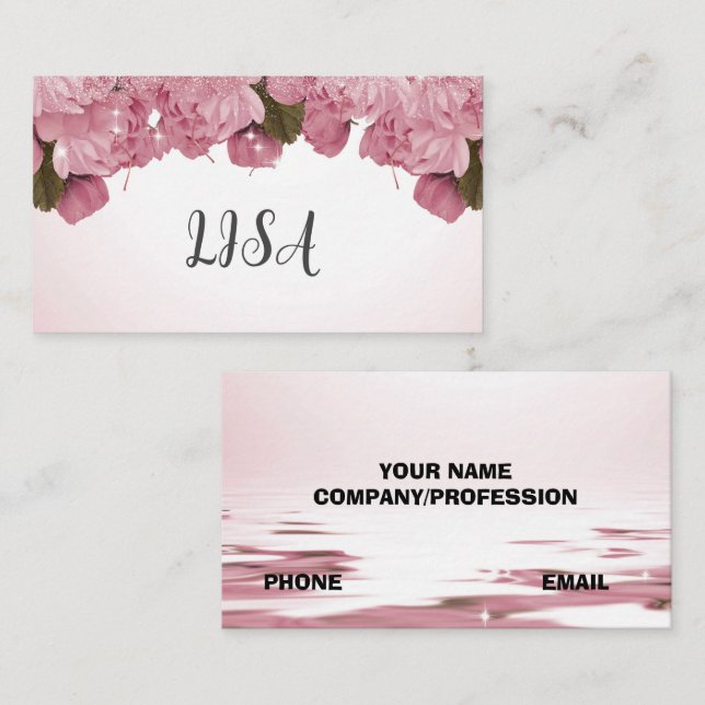 PINK ROSES VISITENKARTE (Vorne/Hinten)