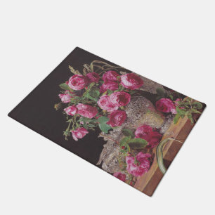 Pink Roses (von Ferdinand Georg Waldmüller) Fußmatte