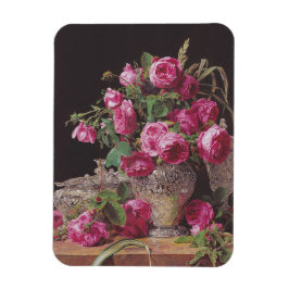 Pink Roses (von Ferdinand Georg Waldmüller) Magnet