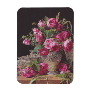 Pink Roses (von Ferdinand Georg Waldmüller) Magnet