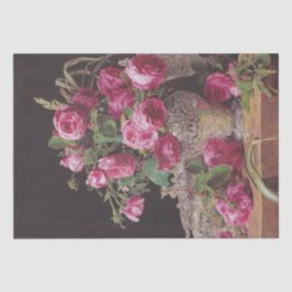 Pink Roses (von Ferdinand Georg Waldmüller) Seidenpapier