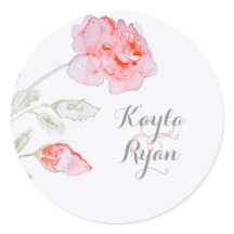 Pink Roses Watercolor Hochzeit