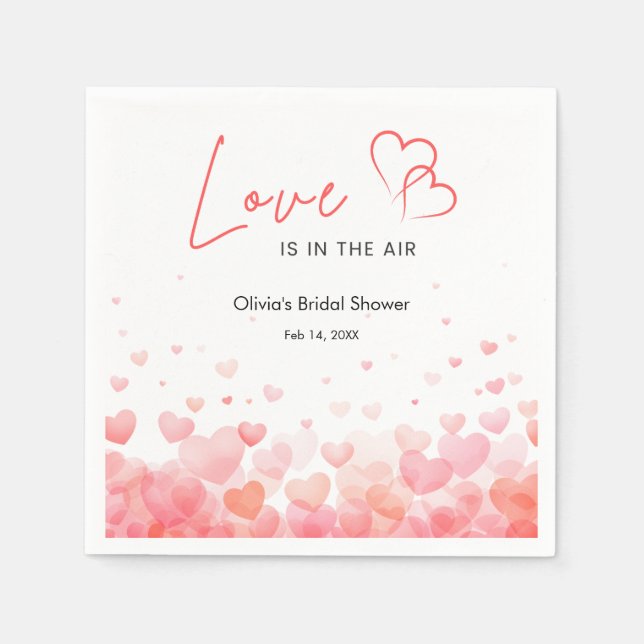Pink & Rot Liebe liegt in der Luft Brautparty  Serviette (Vorderseite)
