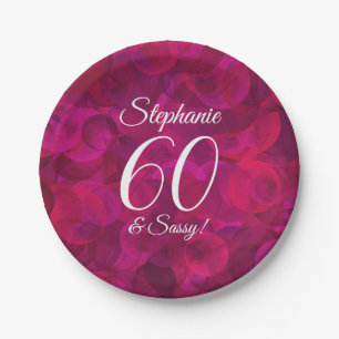 Pink Rote Rose 60 und Sassy Birthday Party Pappteller