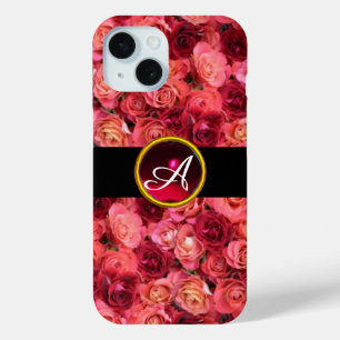 PINK ROTE ROSE FELD ,RED RUBY GEMSTONE MONOGRAMM Case-Mate iPhone HÜLLE