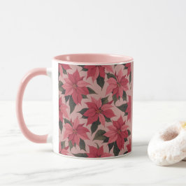 Pink-Rote Weihnachtsstern-Kombitasse Tasse
