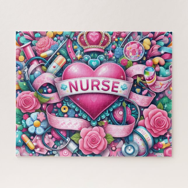 Pink Royal Nurse Puzzle (Horizontal)