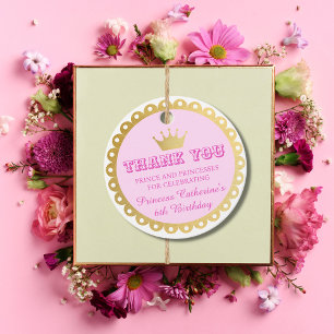 Pink Royal Princess Crown Girl Birthday Geschenkanhänger