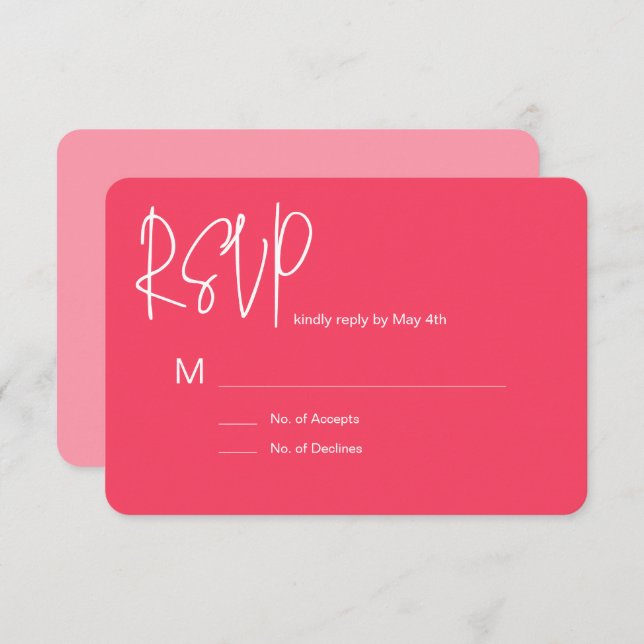 Pink RSVP Card (Vorne/Hinten)