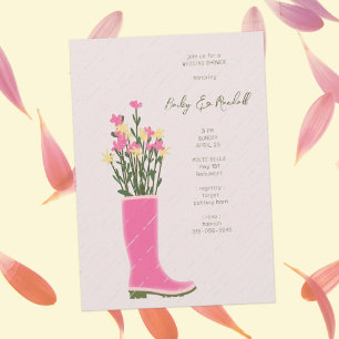 Pink Rubber Boot Vase   Wildblume Brautparty Einladung