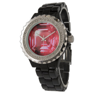 Pink Ruby Gemstone Armbanduhr