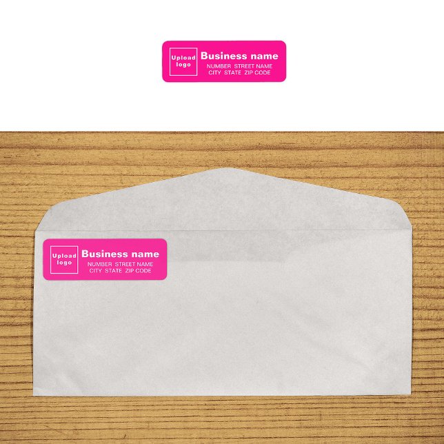Pink-Rücksendeadresse (Pink business return address label on envelope)