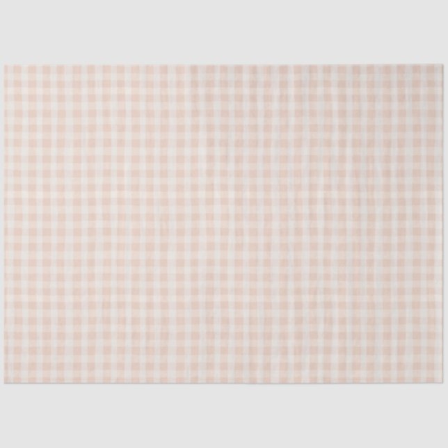 Pink Rustic Gingham Spring Farmhouse Seidenpapier (Vorderseite)