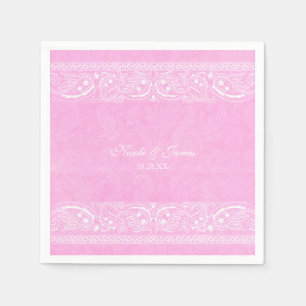 Pink Rustic Paisley Country Western Hochzeit Serviette