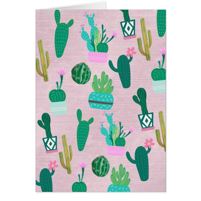 Pink Rustic Southwestern Cacti Cactus Pflanze (Vorne)