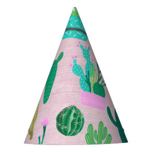 Pink Rustic Southwestern Cacti Cactus Pflanze Partyhütchen