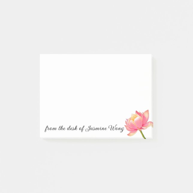 Pink Sacro Lotus persönlich Post-it Klebezettel (Vorderseite)