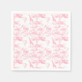 Pink Safari Animals Toile de Jouy Baby Dusche Serviette