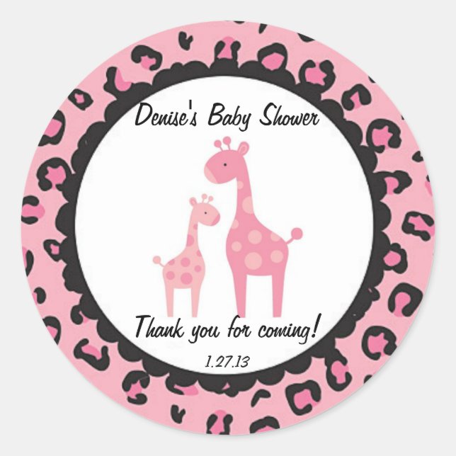 Pink Safari Giraffe Sticker (Vorderseite)