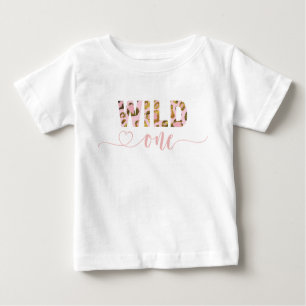 Pink Safari Jungle Leopard Wild 1 1. Geburtstag Baby T-shirt