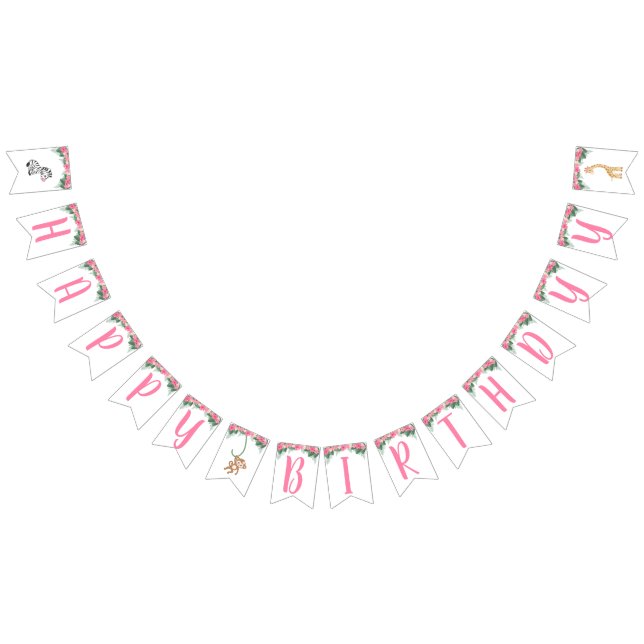 Pink Safari Wimpelkette (Alle)