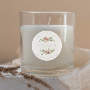 Pink Sage Custom Garland Wedding Sanitizer Runder Aufkleber