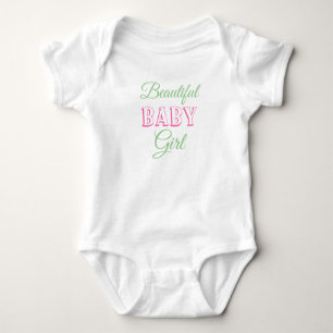 Pink Sage Green Beautiful Baby Girl Baby Strampler