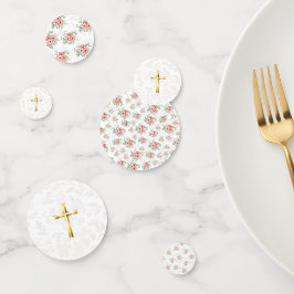 Pink & Sage Green Floral Watercolor Party Konfetti