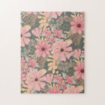 Pink Sage Green Flowers Leave Watercolor Puzzle<br><div class="desc">Dieses elegante und feminine Muster ist perfekt für die stilvolle und trendige Frau. Die Blume und Blätter sind in handbemaltem Aquarell-Rosa, mittelrosa, kastanienbraun, goldgelb und waldgrün gehalten. Es ist ein Land, hübsch, niedlich, einzigartig, künstlerisch und modern, die perfekte Ergänzung zu Ihrem persönlichen Stil. ***WICHTIGE HINWEIS FÜR DESIGN: Für individuelle Designanfragen,...</div>