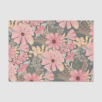 Pink Sage Green Flowers Leave Watercolor