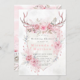 Pink Sage Peony Deer Antler S Polterabend Einladun