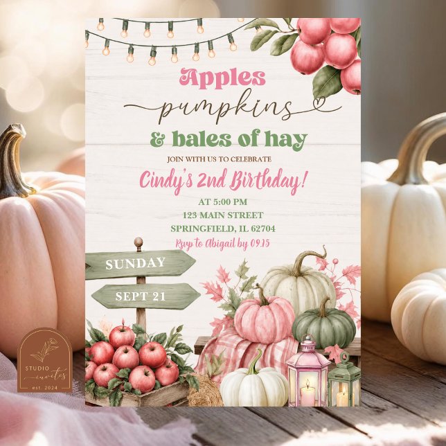 Pink Sage Rustikaler Herbst-Geburtstag Einladung (Von Creator hochgeladen)