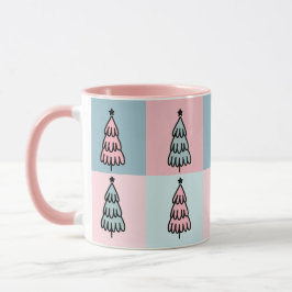 Pink Sage Weihnachtsbaummuster Tasse