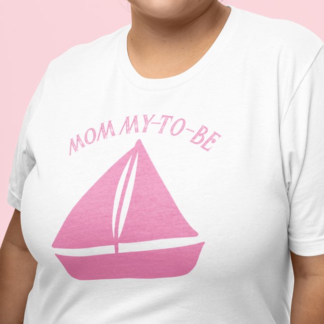 Pink Sailboat Custom Text Graphic T-Shirt (Von Creator hochgeladen)