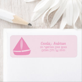Pink Sailboat on Pink Nautical