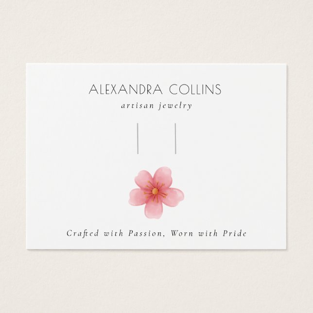 Pink Sakura Blossom Floral Hair Clip Display Card  (Vorderseite)