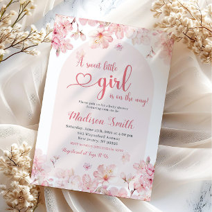 Pink Sakura Cherry Blossom Frühjahrsdusche Einladung
