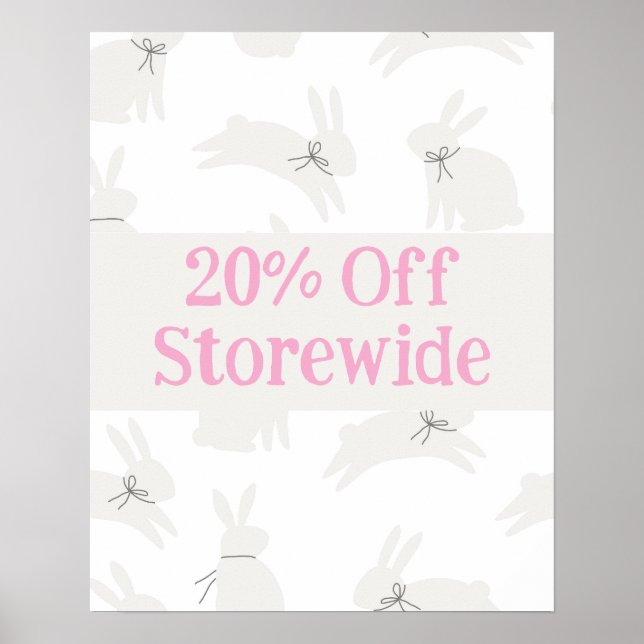 Pink Sale, 20% Rabatt auf Poster, Osterverkauf Poster (Vorne)