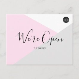 Pink Salon Logo Wir sind Open Covid-19 Sicherheit Postkarte
