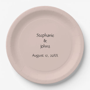 Pink Salt Wedding Custom Couple Name Monogram Nied Pappteller