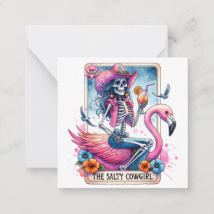 Pink Salty Cowgirl Note Card Mitteilungskarte