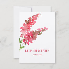 Pink Salvia Elegant Floral Wedding Vielen Dank Dankeskarte