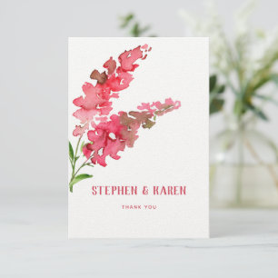 Pink Salvia Elegant Floral Wedding Vielen Dank Dankeskarte
