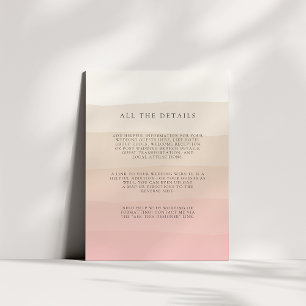 Pink Sand   Wedding Guest Details Begleitkarte