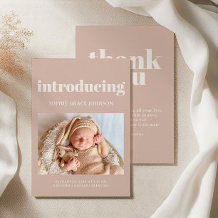 Pink Sandstone Typografy Baby Shower Ankündigung