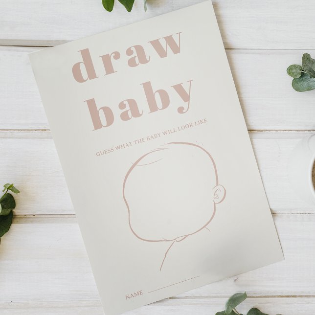 Pink Sandstone Typografy Shower Zeichne Baby Game Flyer (Von Creator hochgeladen)